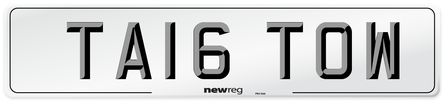 TA16 TOW Number Plate from New Reg